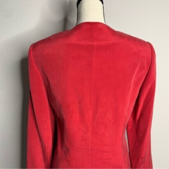 Andrea Viccaro Vintage Silk Single Breasted Collarless Blazer - Picture 15 of 17